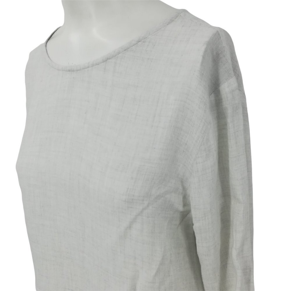 Cloth & Stone Anthropologie Button Back Peplum Blouse Size M Natural Cream - Picture 6 of 12